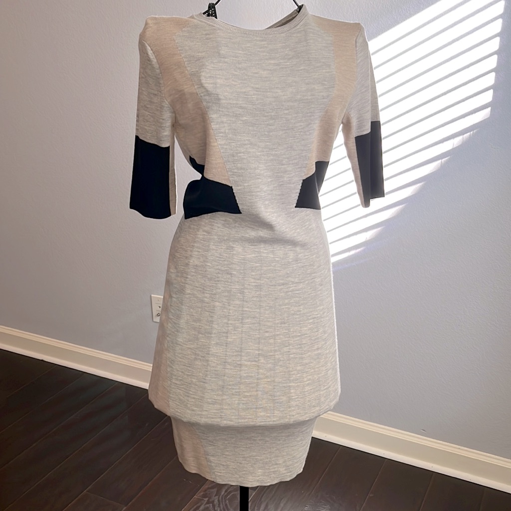 Belstaff Light Wool, Tri Color Mid Dress, No Returns
